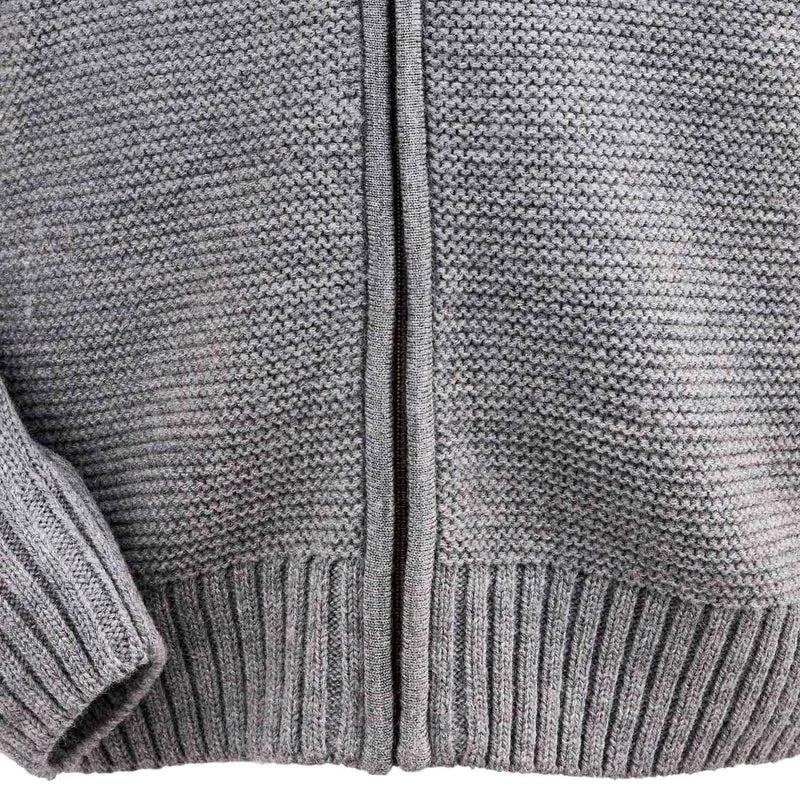 MADDOX Herren Trachten Strickjacke "Bruneck" mit Kapuze | Grau