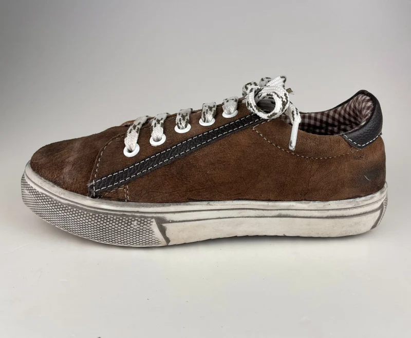MADDOX Kinder Leder Schuhe Sneaker "Oskar" | Nappato Wood