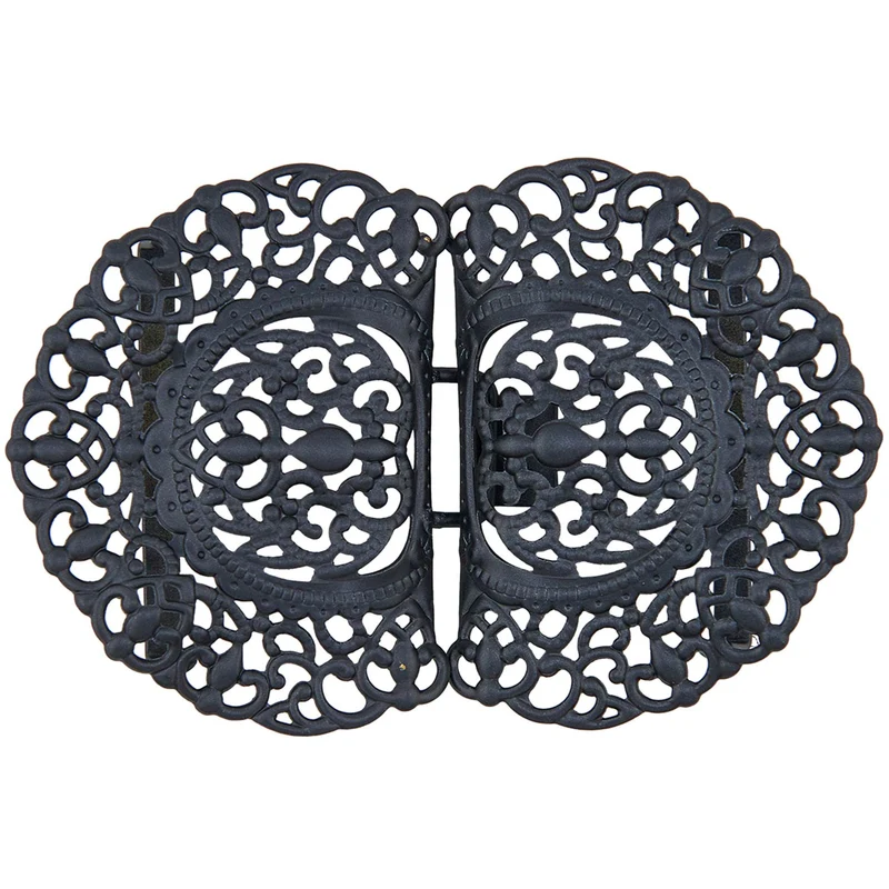 Dirndlschürzenschließe "Talea" mit Ornamentmuster 51485 - Stegbreite 4 cm | Anthrazit