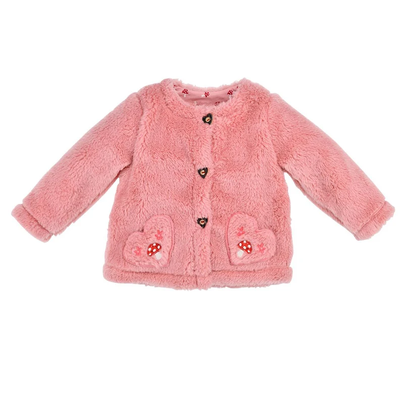 BONDI Baby Mädchen Fleecejacke "Pilze" 86680 | Soft Rose