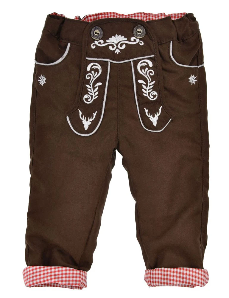 BONDI Baby Jungen Kunstlederhose - lang gefüttert 91586 | Braun