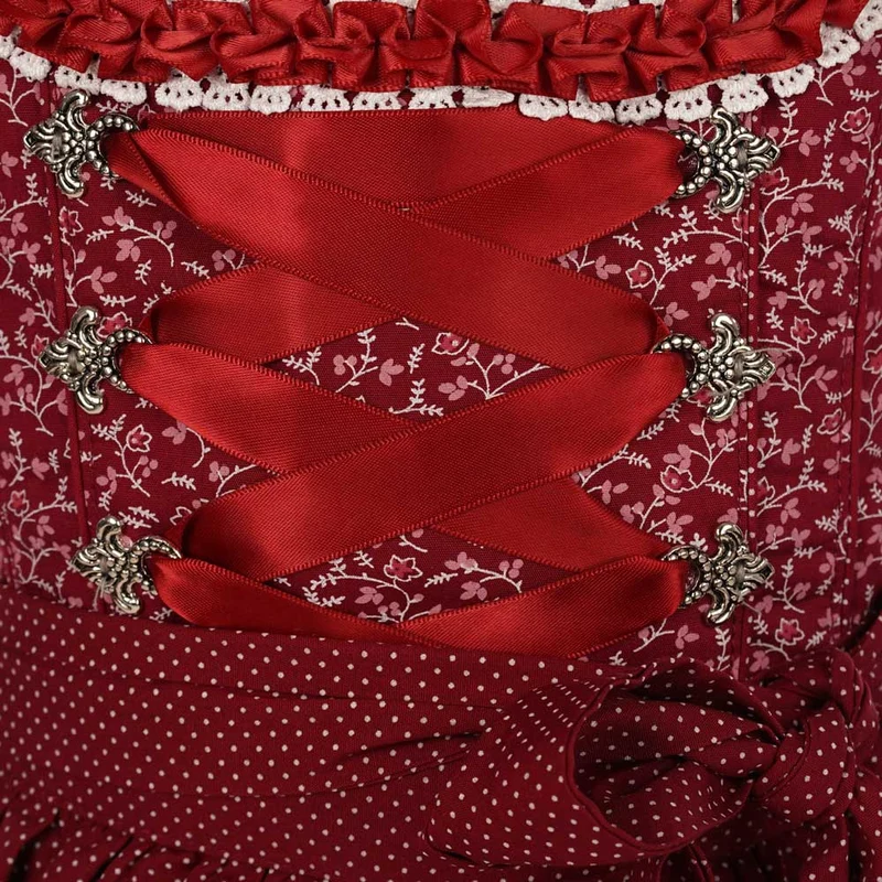 MADDOX Kinder Dirndl "Elisa" 3-tlg. | Streublümchen Rot
