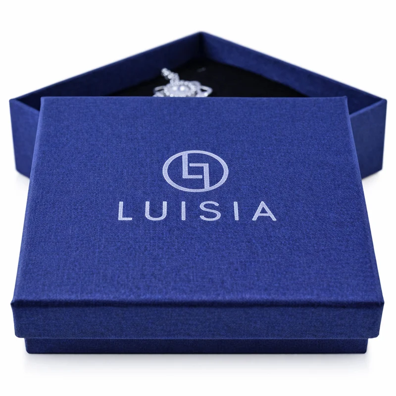 LUISIA Halskette "Isabel" mit Premium Kristall Herz | Dunkelblau