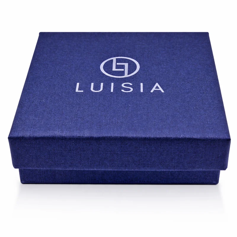 LUISIA Halskette "Isabel" mit Premium Kristall Herz | Dunkelblau
