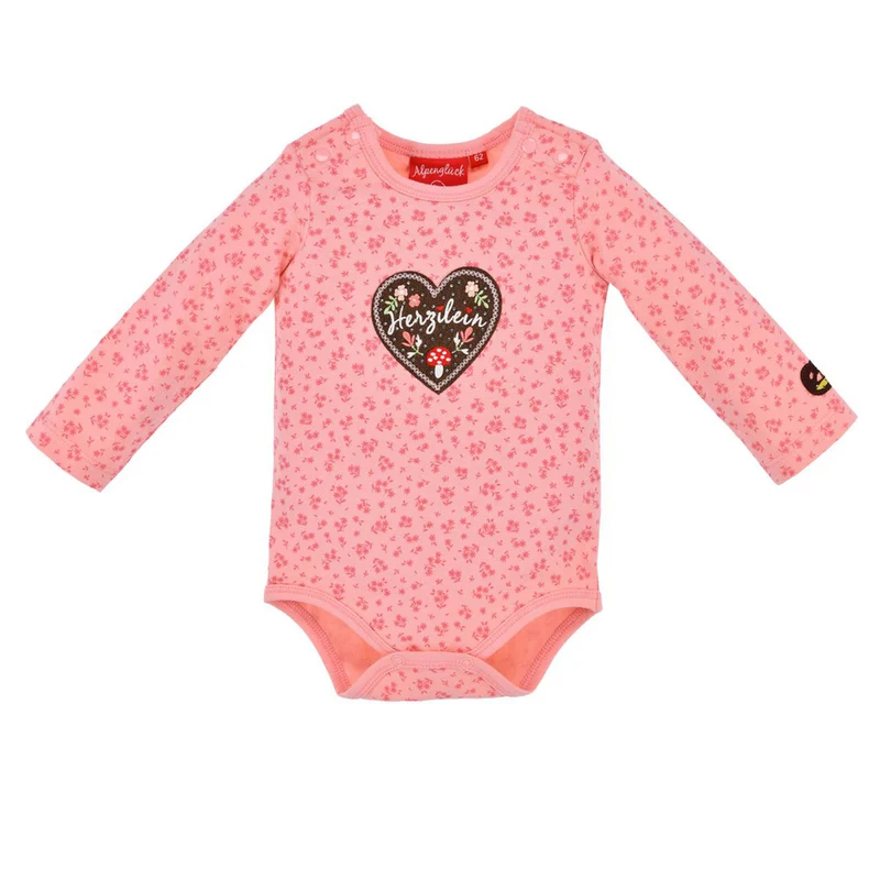 BONDI Baby Langarm Body "Herzilein" 86677 | Soft Rose