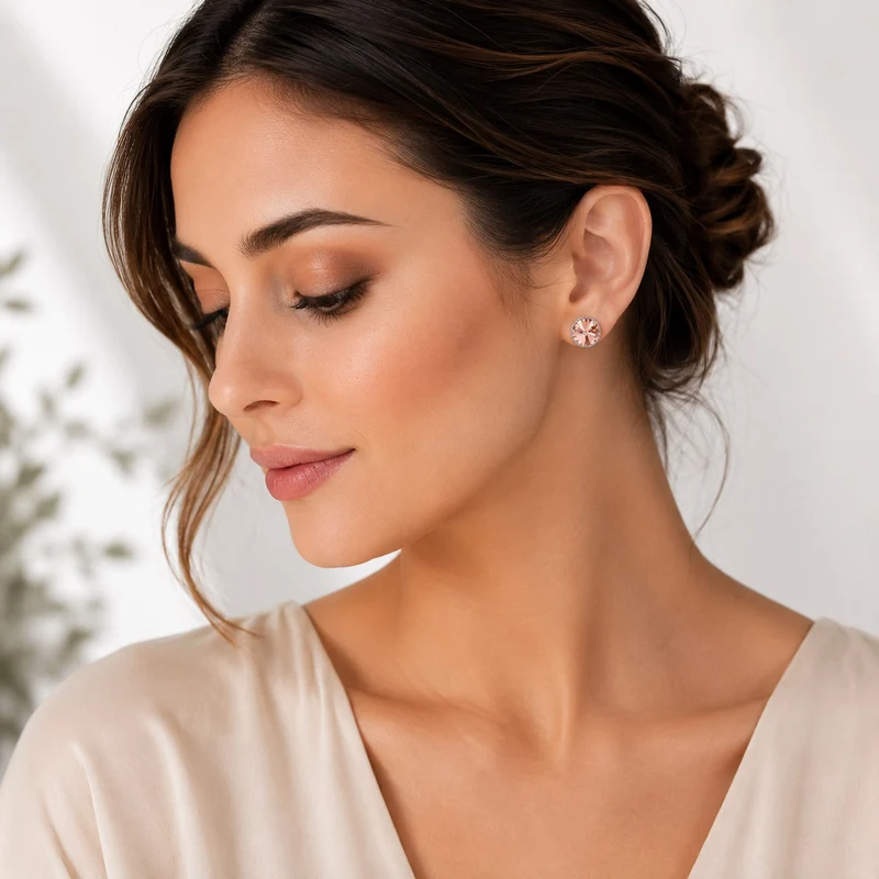 LUISIA® Solitär Ohrstecker "Joy" mit Kristallen von Swarovski® | Vintage Rose