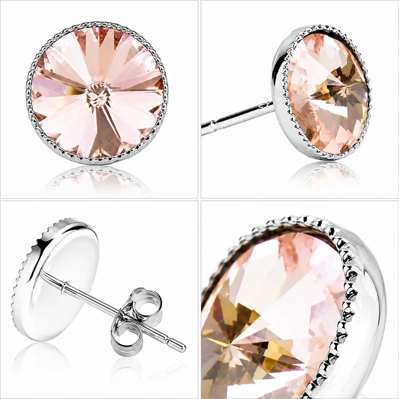 LUISIA® Solitär Ohrstecker "Joy" mit Kristallen von Swarovski® | Vintage Rose