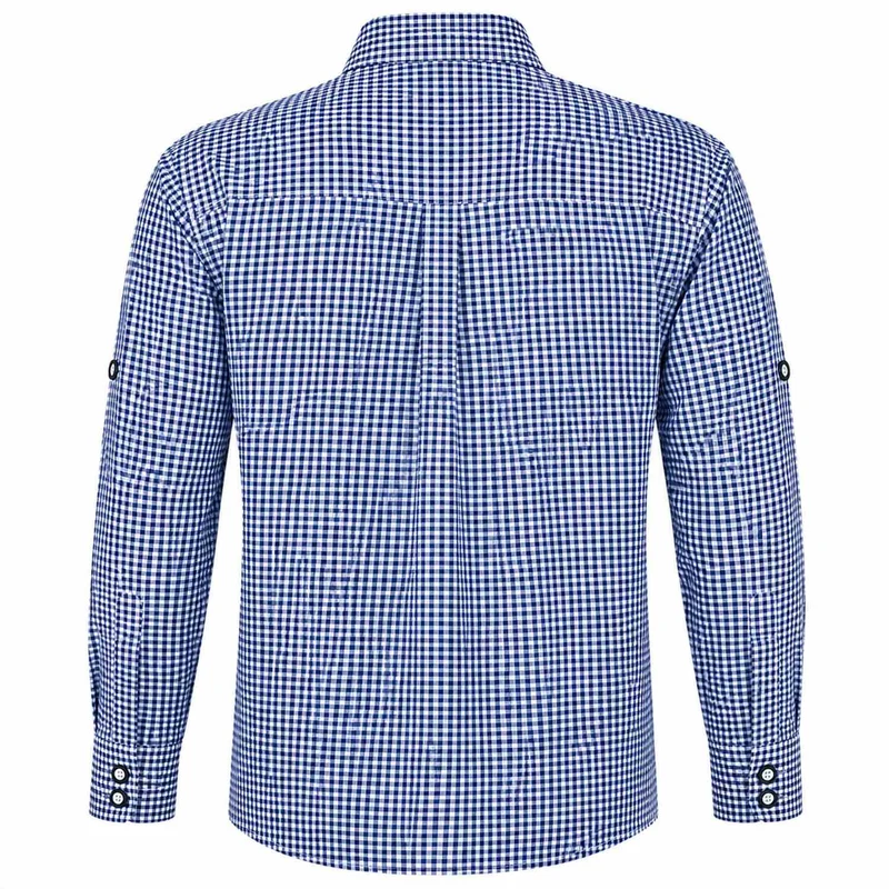 Isar-Trachten Kinder Trachtenhemd "Dominik" 48300 | Marineblau Kariert