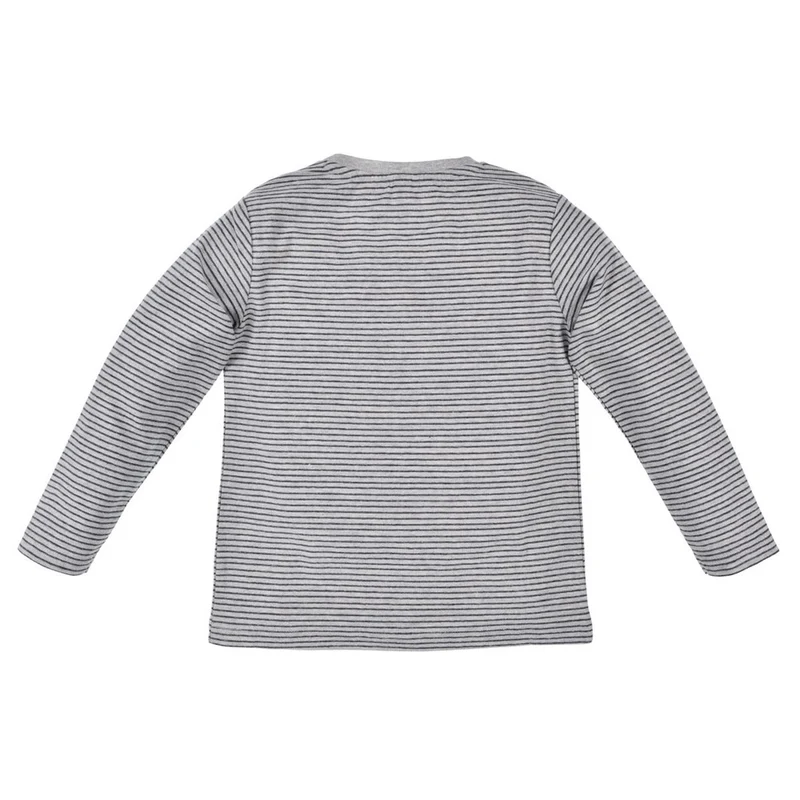 BONDI Jungen Langarmshirt "Feuerwehr" 33161 | Grau Blau Gestreift