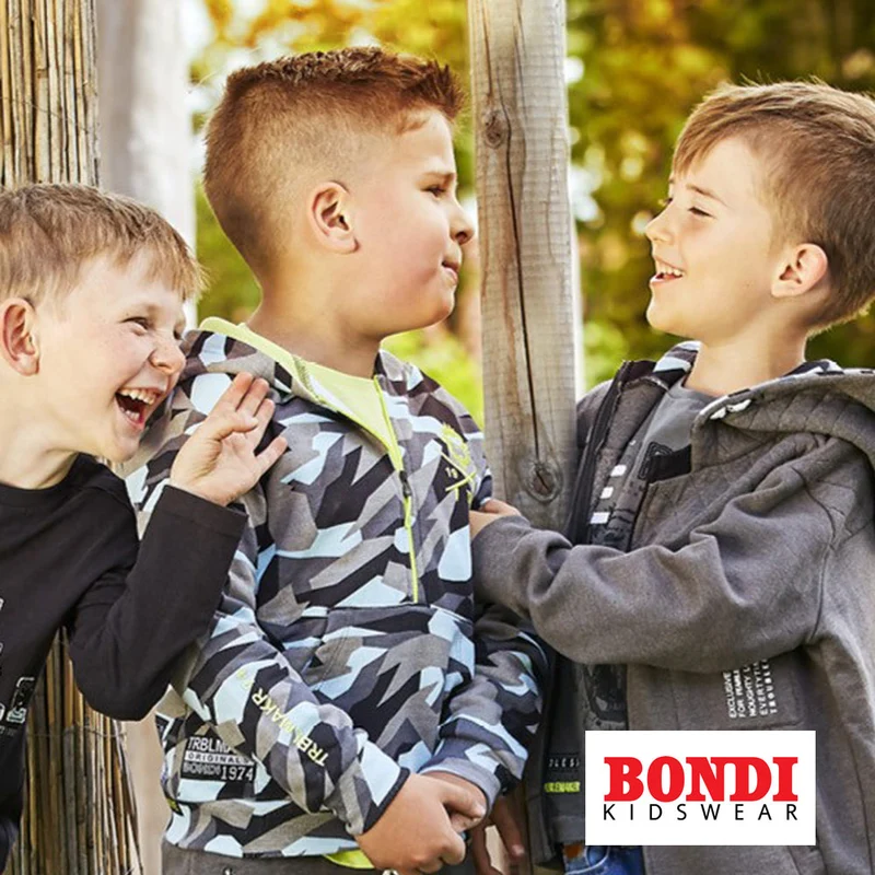 BONDI Jungen Langarmshirt "Feuerwehr" 33161 | Grau Blau Gestreift