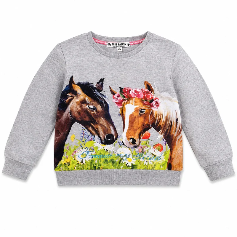 BONDI Mädchen Langarmshirt "Forever my friend" 36205 | Grey Melange