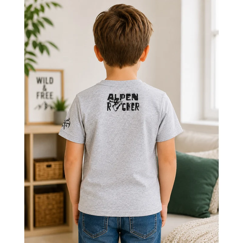 BONDI Jungen T-Shirt "Stay Wild" mit Hundemotiv 29908 | Grey Melange