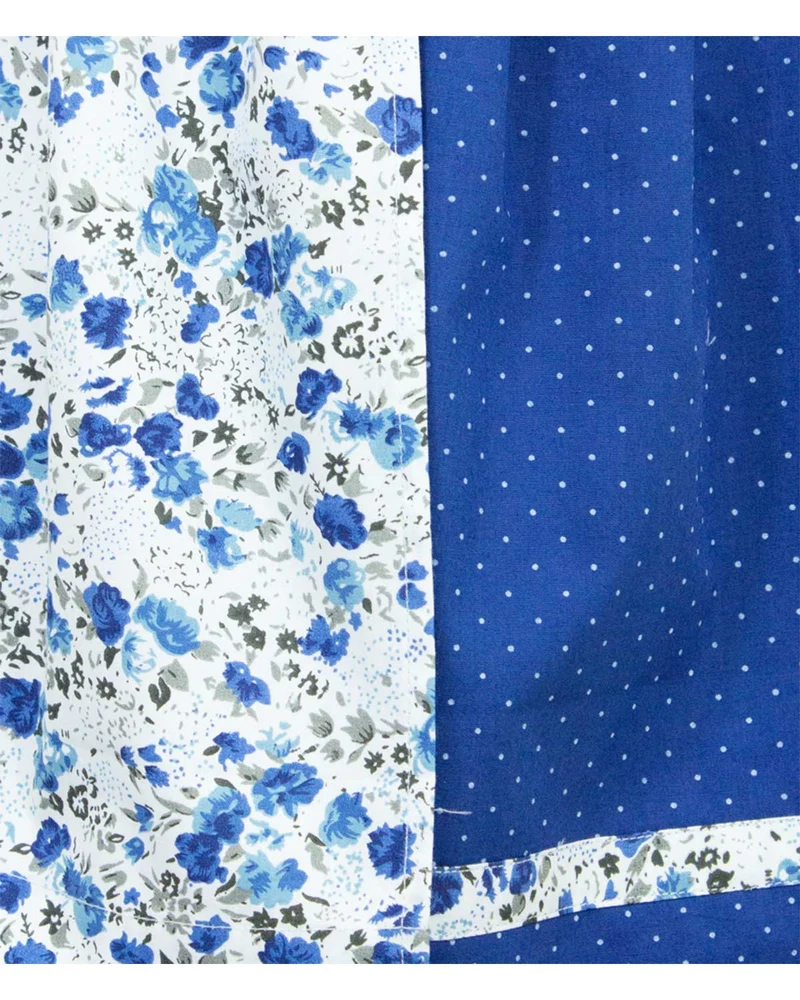 MADDOX Kinder Dirndl "Zillertal" 3-tlg. | Blümchenmuster Blau Weiß