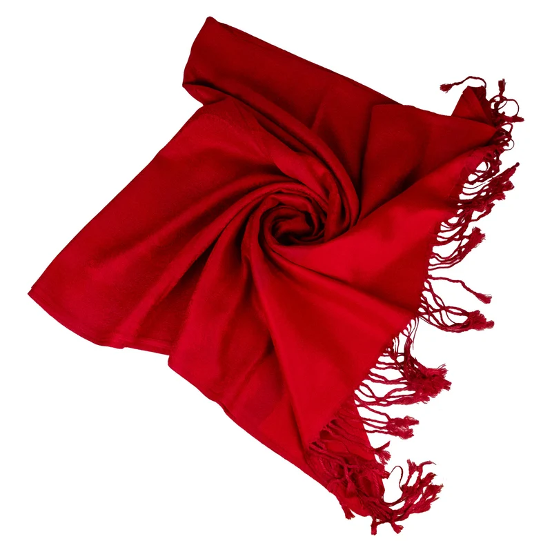 Halstuch aus Viscose - Stola Schal 185 x 70 cm | Dunkelrot