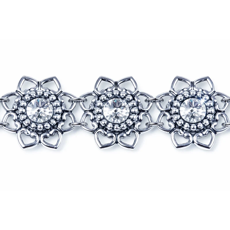 LUISIA® Armband "Leandra" mit Herzblüten und Premium Kristallen | Crystal / Kristall