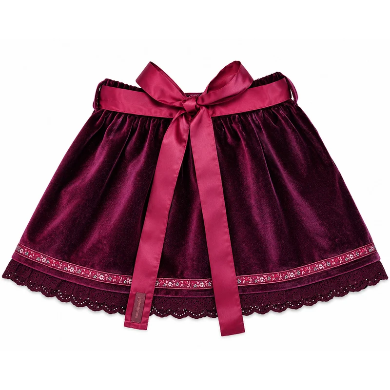 BONDI Mädchen Samtrock mit Schürze 26103 | Blueberry