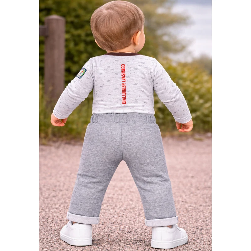 BONDI Baby Jungen Jogginghose "Wild Love" 86635 | Grey-Melange