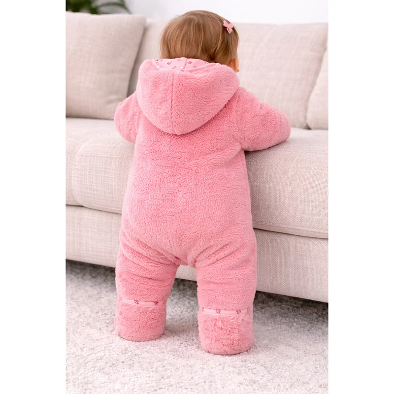 BONDI Baby Mädchen Overall "Herzilein" Teddyfell 86685 | Soft Rose