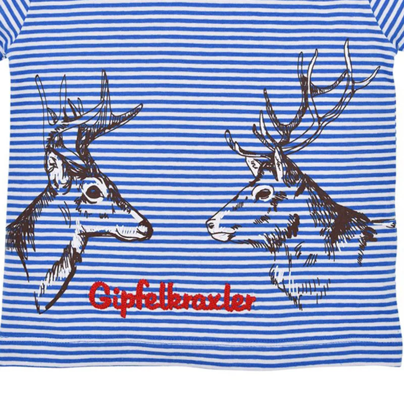 BONDI Jungen T-Shirt "Hirsche" 91522 | Blau Weiß Gestreift