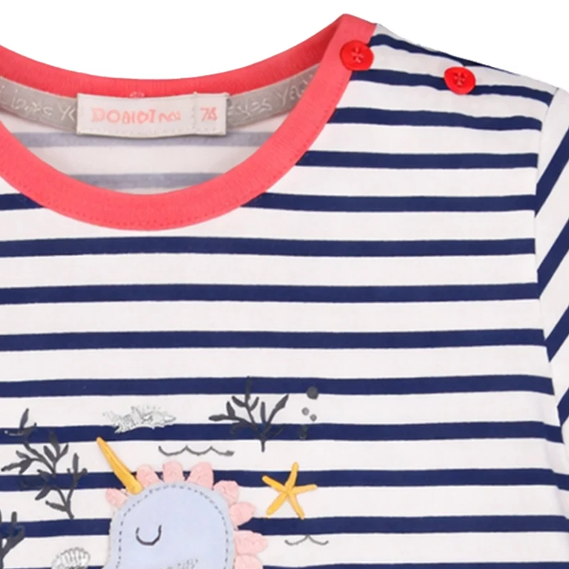 BONDI Baby Mädchen T-Shirt "Seepferd" 86691 | Navy Gestreift