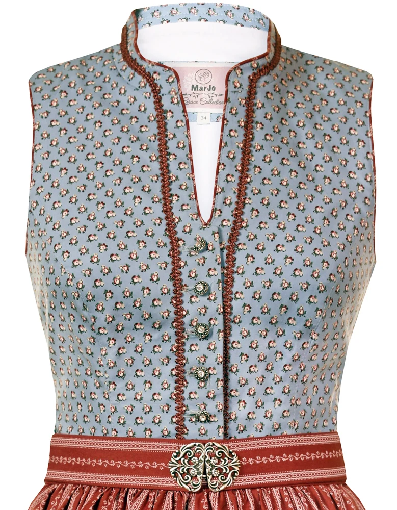 MarJo Trachten Dirndl "Sabella" Traditionell 423958 | Hellblau - 58cm