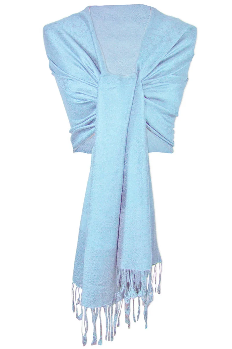 Halstuch aus Viscose - Stola Schal 185 x 70 cm | Hellblau