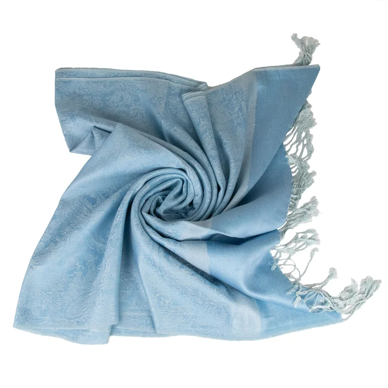 Halstuch aus Viscose - Stola Schal 185 x 70 cm | Hellblau