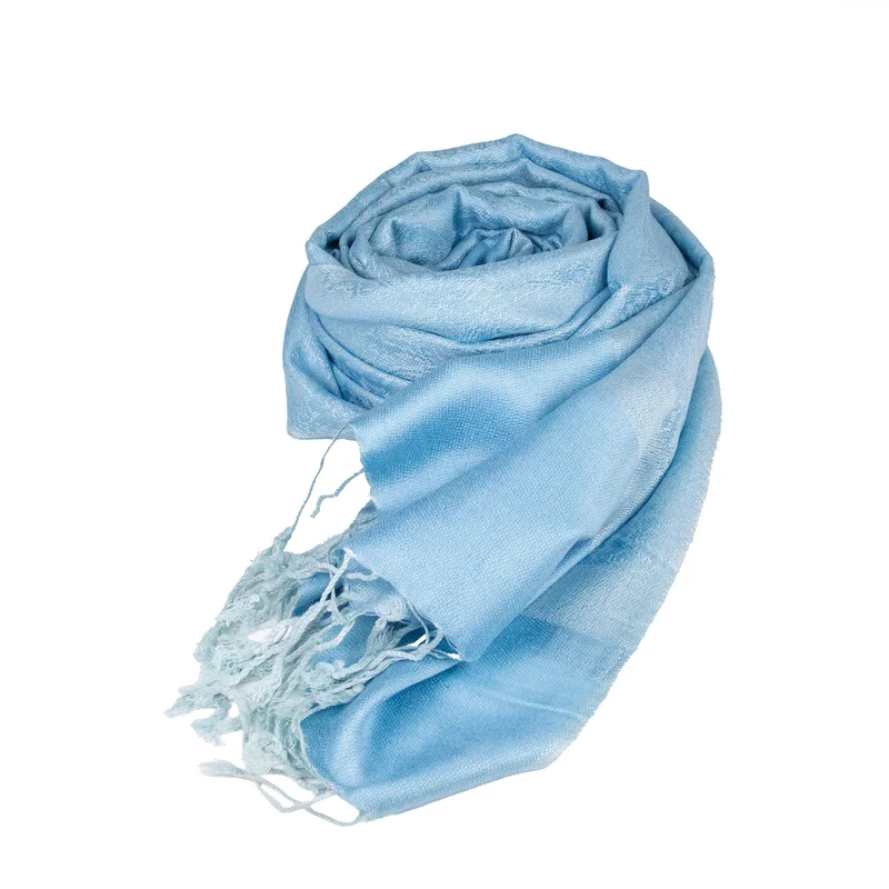 Halstuch aus Viscose - Stola Schal 185 x 70 cm | Hellblau