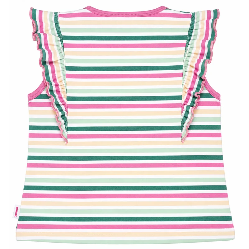 BONDI Mädchen T-Shirt "Happy" 86881 | Mehrfarbig gestreift