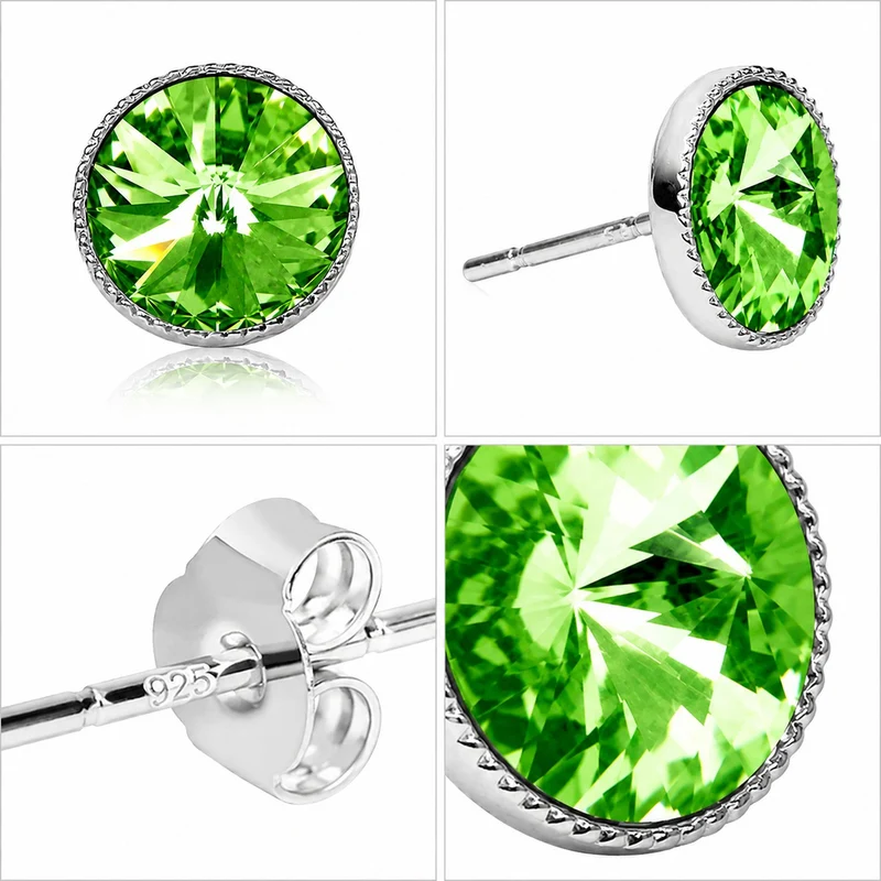 LUISIA® Solitär Ohrstecker "Joy" mit Kristallen von Swarovski® | Peridot