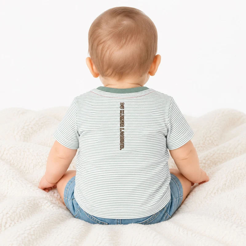 BONDI Jungen T-Shirt "Alpen" 91718 | Grün Weiß Gestreift