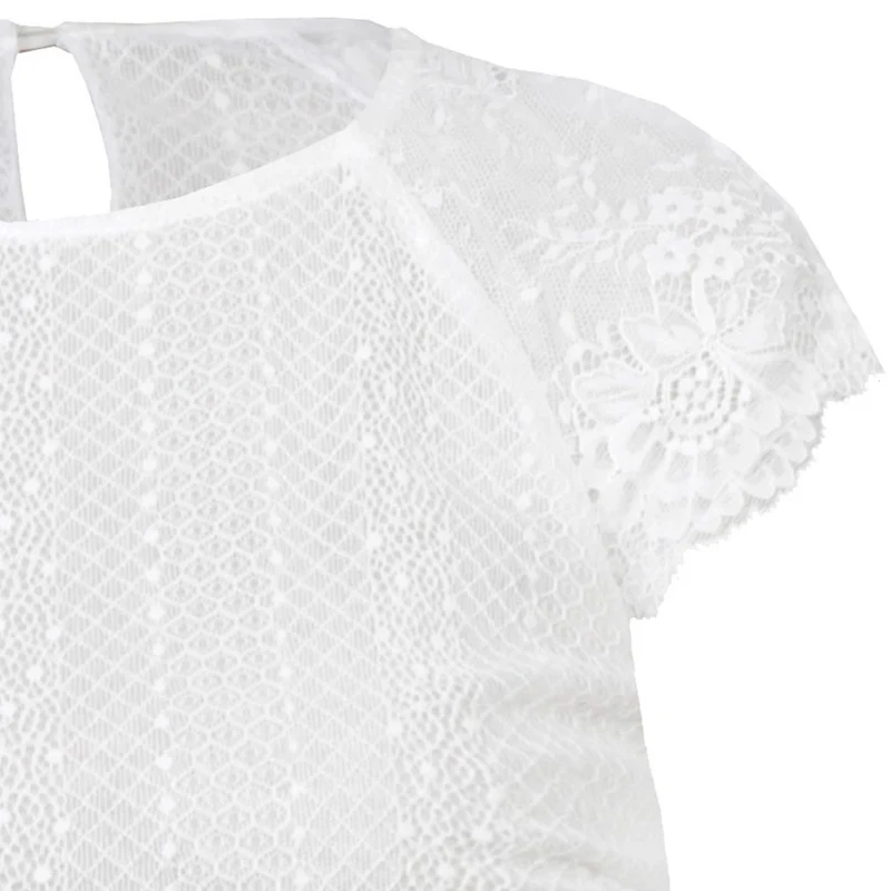 MarJo Spitzen Dirndlbluse "Klara-Dalida" Flügelarm | Offwhite