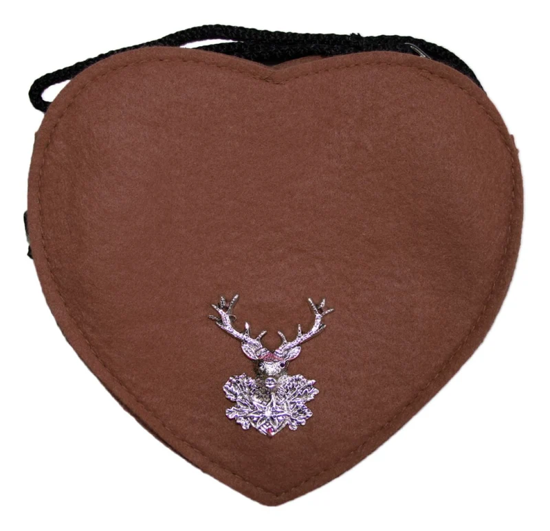 Herz Trachten Handtasche mit Hirsch | Braun