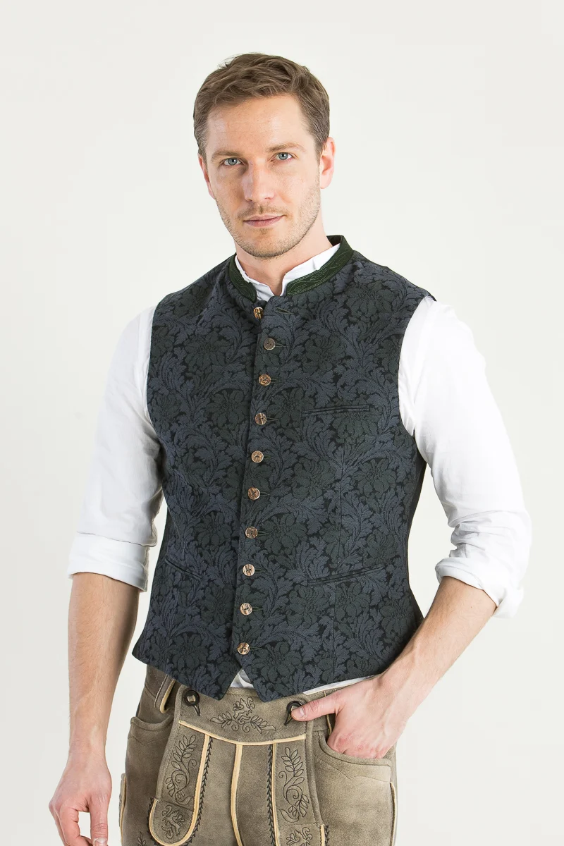 Gottseidank Trachtenweste Konstantin Nachtblau Grün