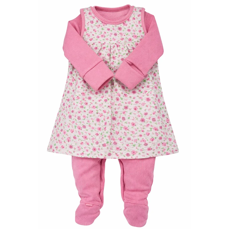 BONDI Baby Strampler Kleid Kombi "Blumenallover" 94024 | Candy