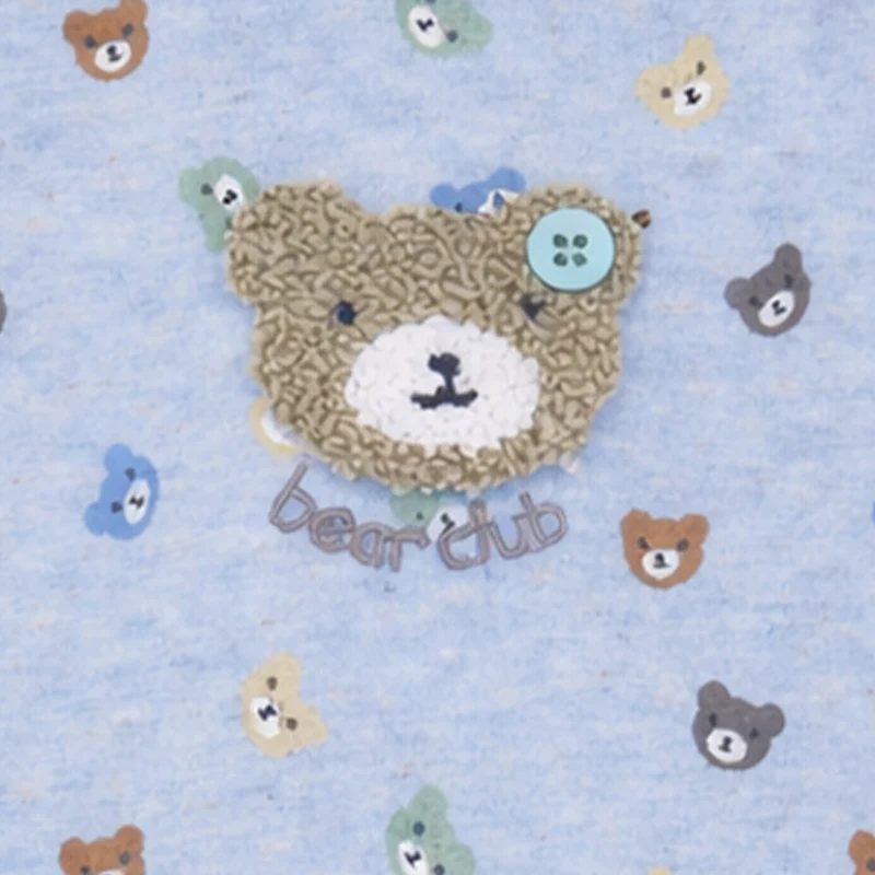 BONDI Baby Strampler Strampelanzug "Bear Club" 94033 | Blue Melange