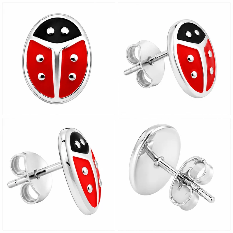 LUISIA Ohrstecker "Kinder Ohrringe Marienkäfer" 925 Silber