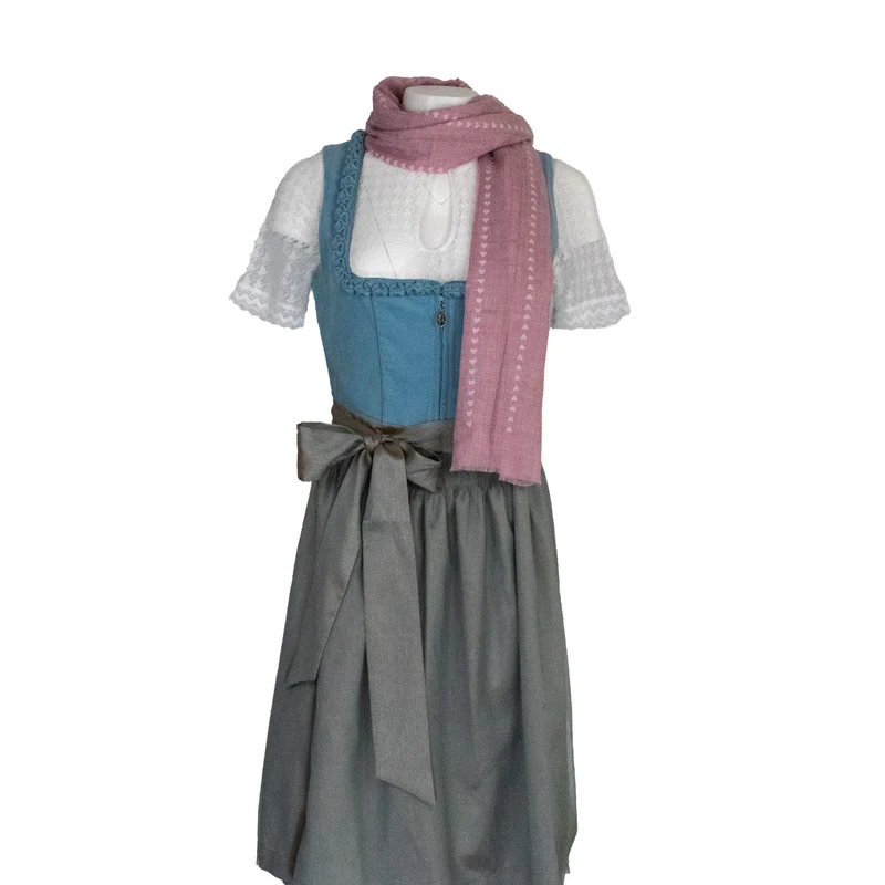 Halstuch Schal Unifarben mit Herzen und Glitzer Streifen 185 x 70 cm | Dunkelblau