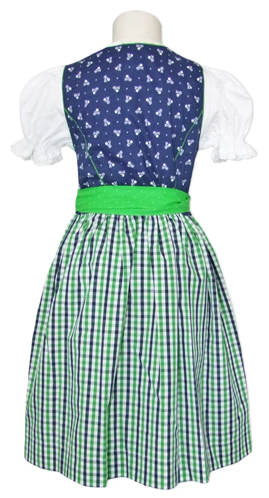 Isar-Trachten Kinder Dirndl "Kimberly" 3-tlg. mit Bluse 64155 | Blau Grün