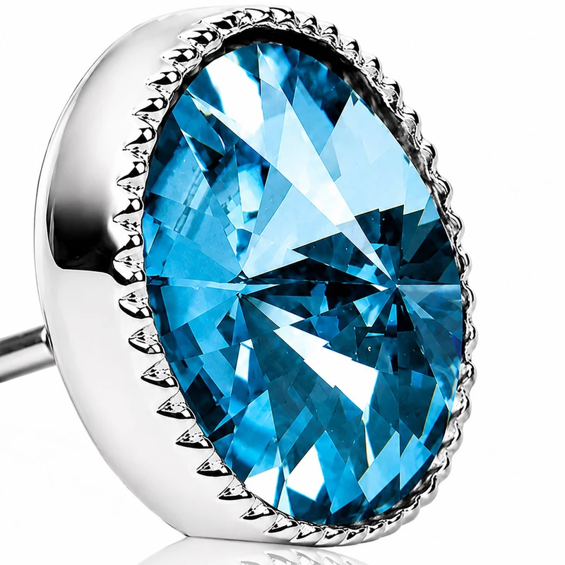 LUISIA® Solitär Ohrstecker "Joy" mit Kristallen von Swarovski® | Aquamarine