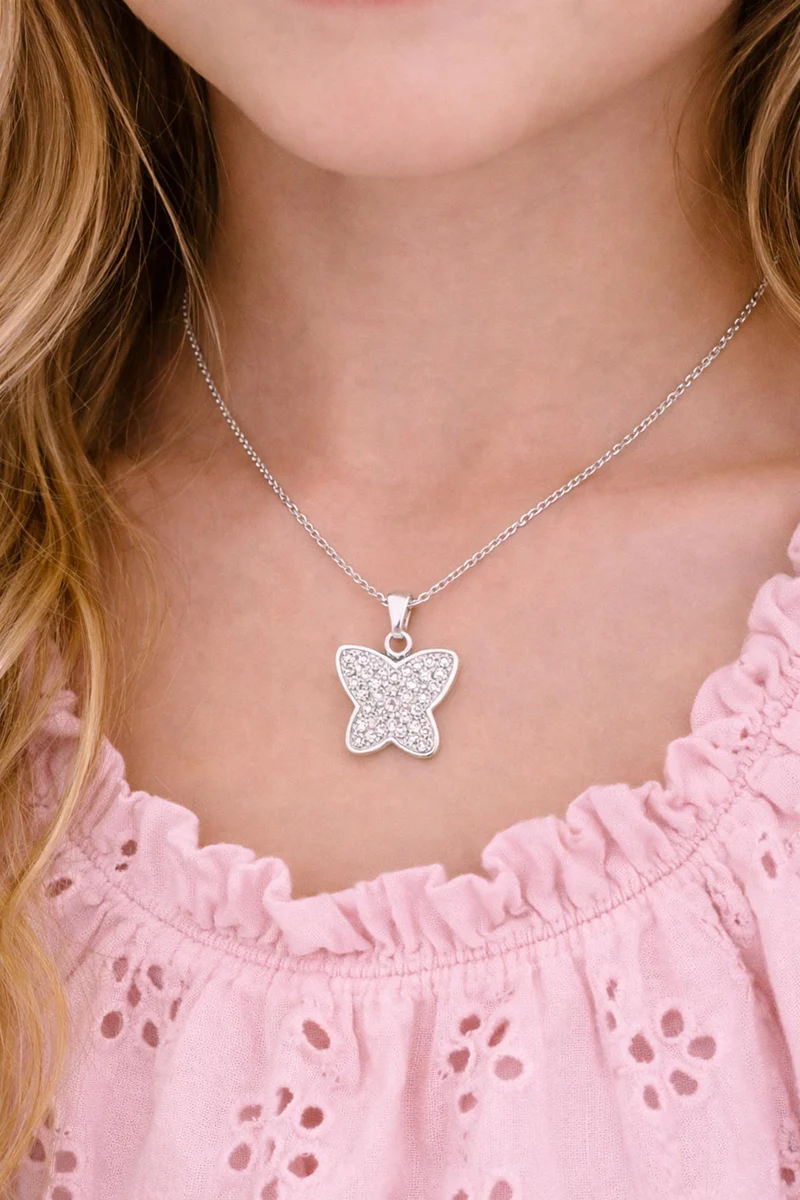 LUISIA® Kettenanhänger "Schmetterling" - Premium Kristalle - 925 Sterling Silber | Kristall