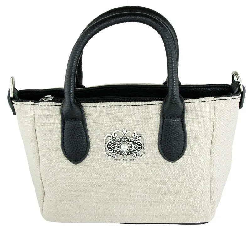 Handtasche "Katrina" mit Metallapplikation | Beige
