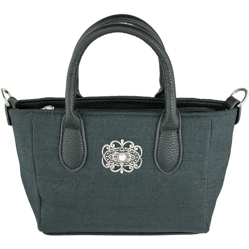 Handtasche "Katrina" mit Metallapplikation | Schwarz