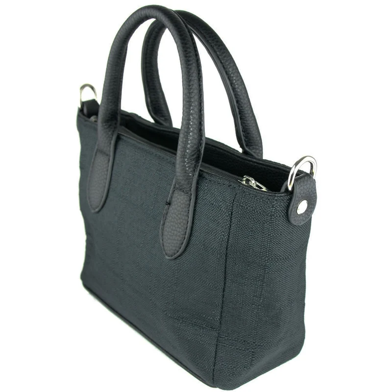 Handtasche "Katrina" mit Metallapplikation | Schwarz