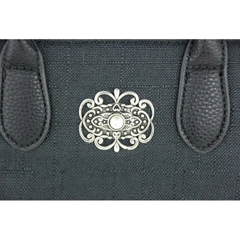 Handtasche "Katrina" mit Metallapplikation | Schwarz