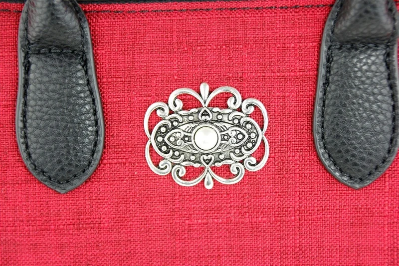 Handtasche "Katrina" mit Metallapplikation | Rot