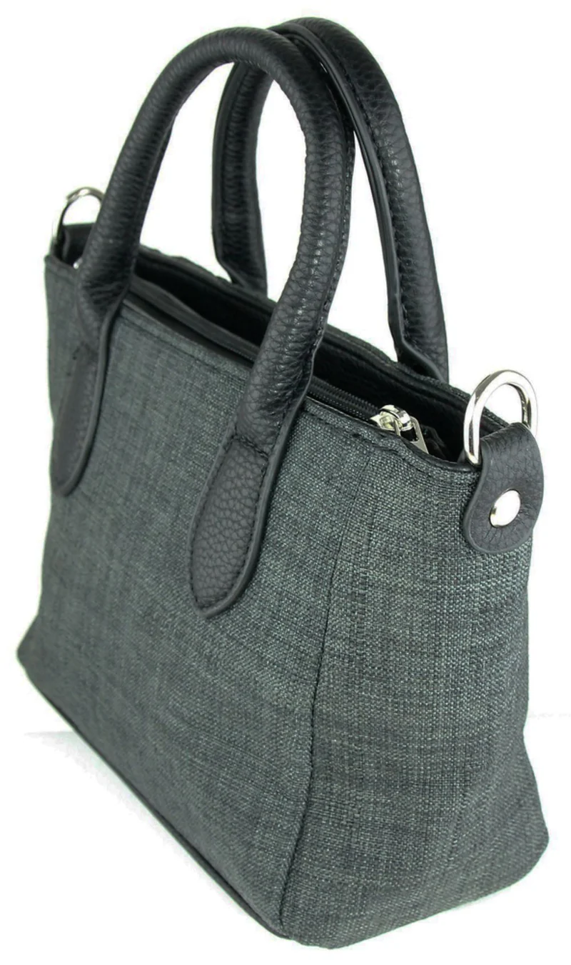 Handtasche "Katrina" mit Metallapplikation | Dunkelgrau
