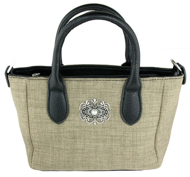 Handtasche "Katrina" mit Metallapplikation | Hellbraun