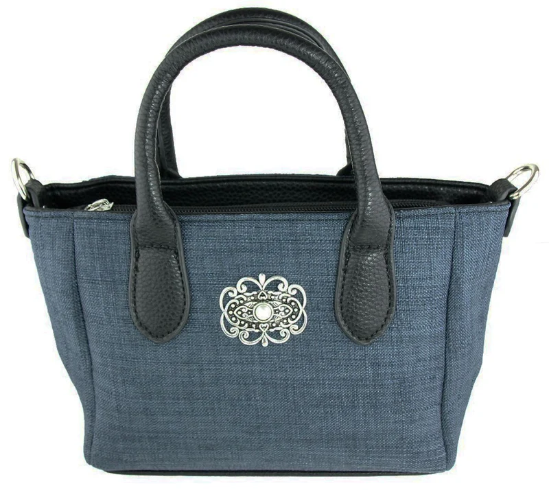 Handtasche "Katrina" mit Metallapplikation | Dunkelblau