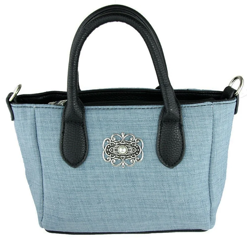 Handtasche "Katrina" mit Metallapplikation | Hellblau